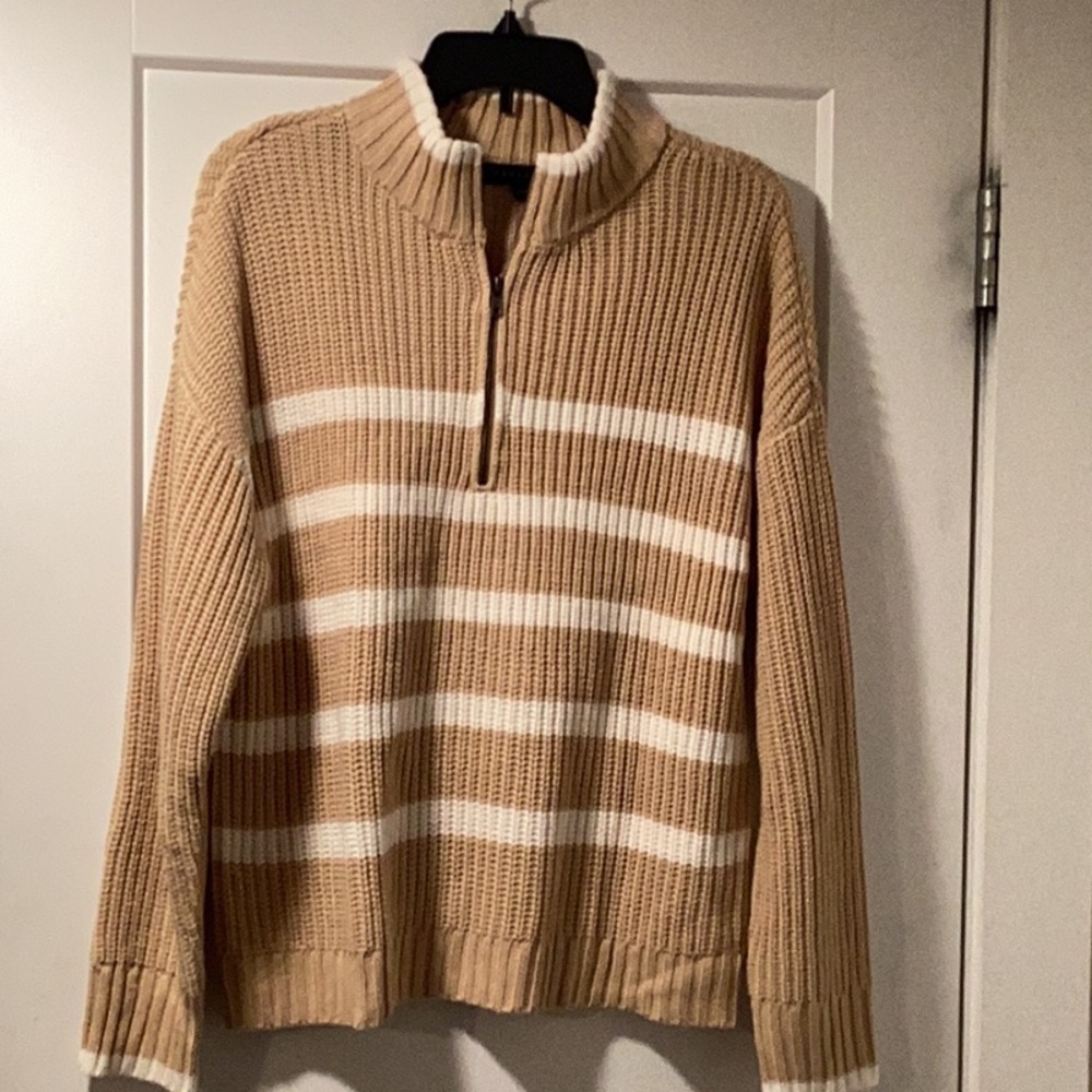 NWOT Sanctuary Size L Sporty Stripe Half Zip Sweater‎